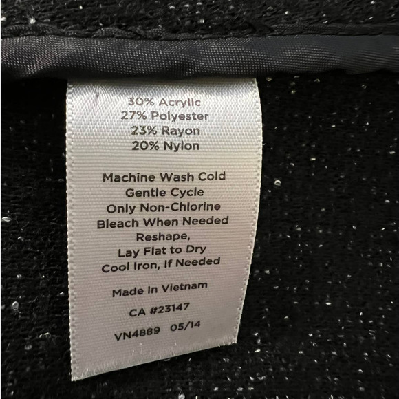 Talbots Women's Jacket Size 4 in Black and White Marled Material Long Sleeve - Picture 5 of 5